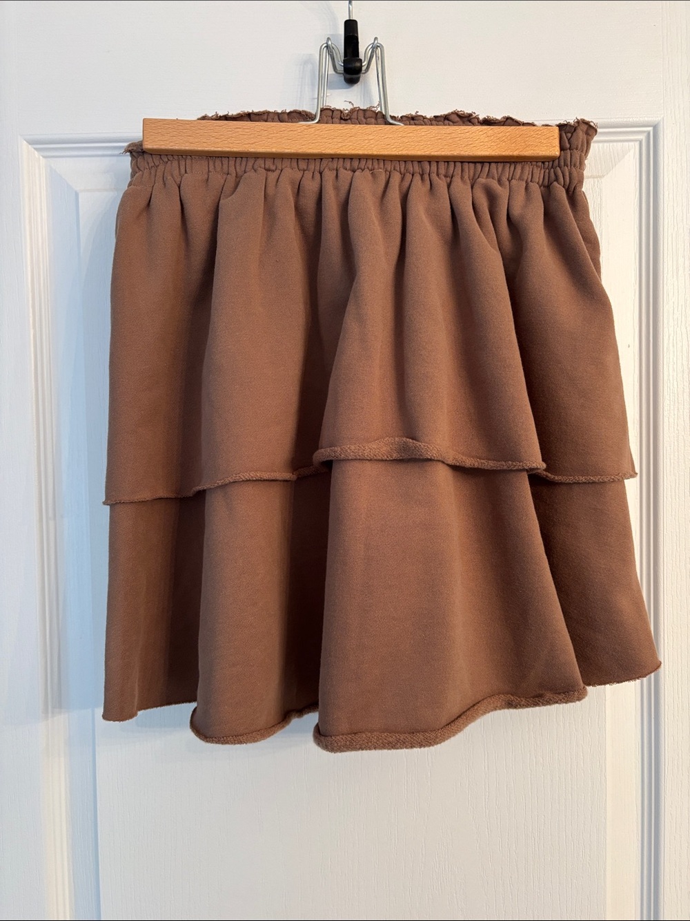 Hem & Thread Brown Layered Mini Skirt